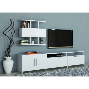 Mueble TV con estante Neva blanco - 745DCD3038