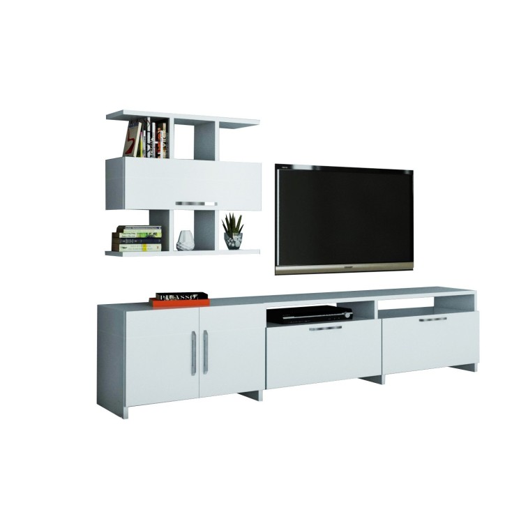 Mueble TV con estante Neva blanco