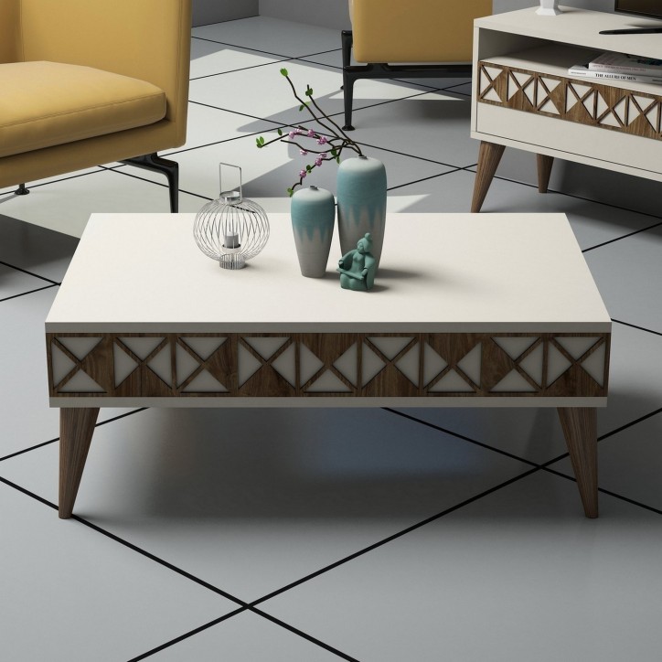 Conjunto de muebles de salón Line crema