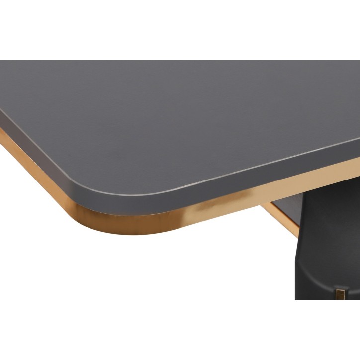 Mesa de comedor extensible Star 981 antracita dorado negro