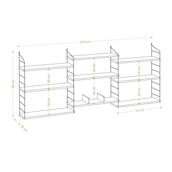 Librería Lungo blanco negro - 393MRD1281