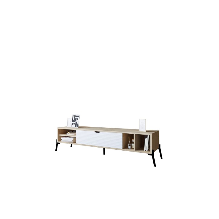 Mueble TV Ponza zafiro roble blanco