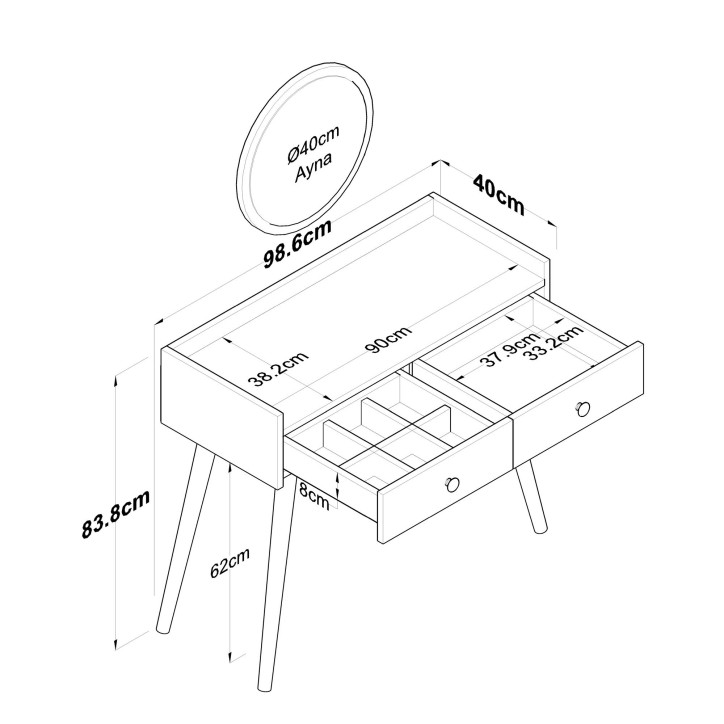 Tocador BJ103-2233 nogal blanco