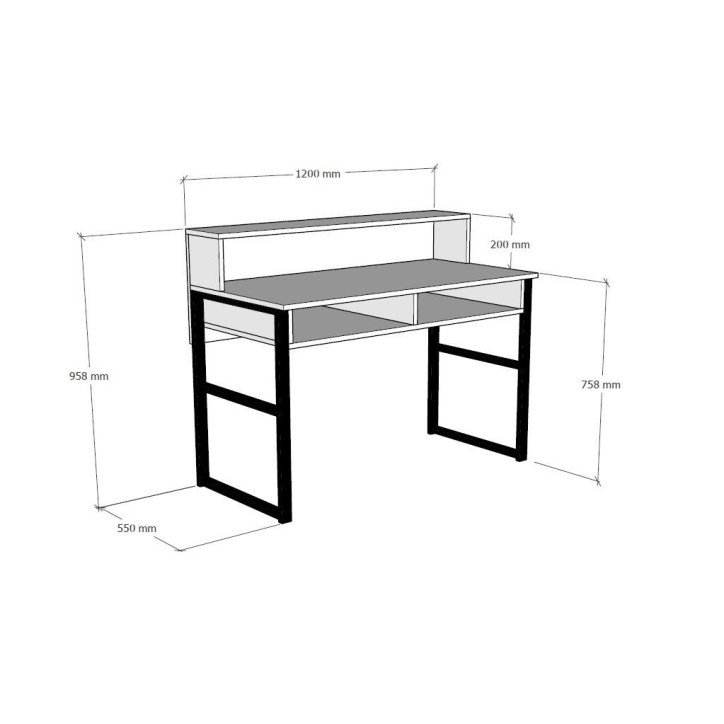 Escritorio de estudio Zakkum blanco negro