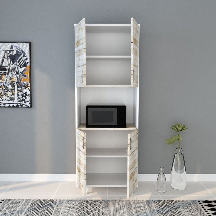 Mueble auxiliar Tasarım-L1196 roble blanco