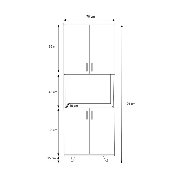 Mueble auxiliar Tasarım-L1196 roble blanco