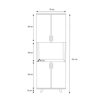 Mueble auxiliar Tasarım-L1196 roble blanco - 285LCV1196