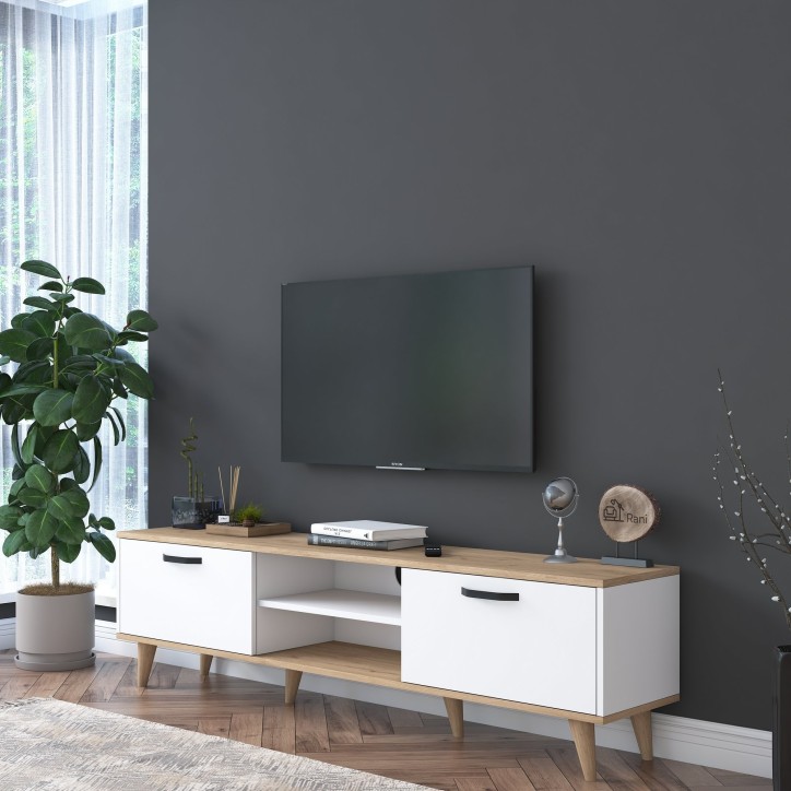 Mueble TV A5-890 nogal blanco