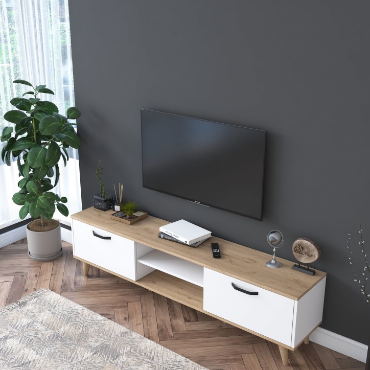 Mueble TV A5-890 nogal blanco