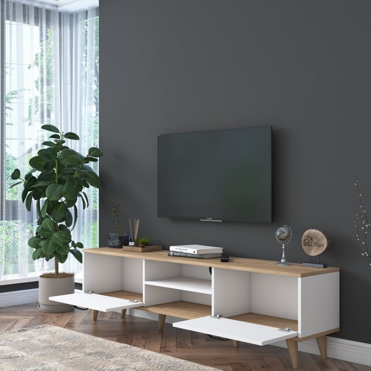 Mueble TV A5-890 nogal blanco