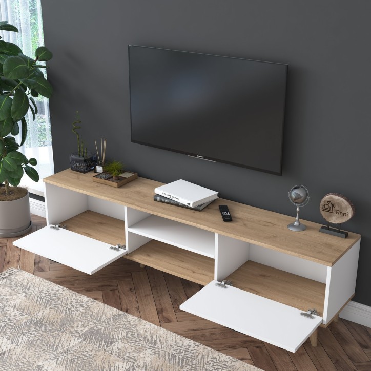 Mueble TV A5-890 nogal blanco