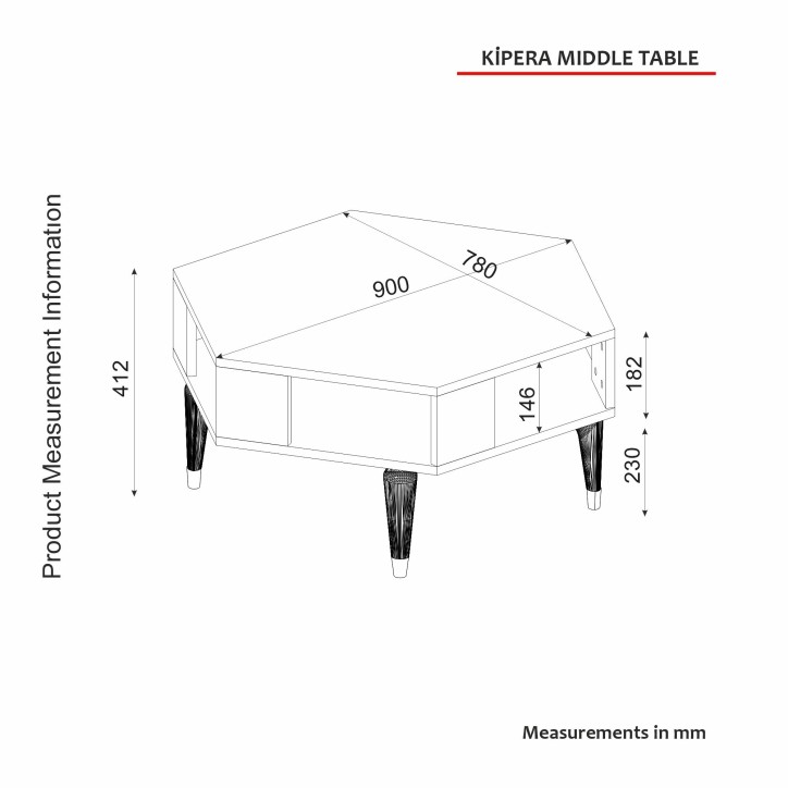 Mesa de centro Kipera roble