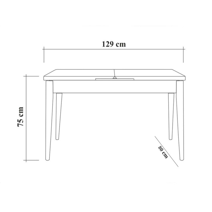 Set mesa comedor extensible y sillas (5 piezas) Vina 0701-4 pino atlántico gris