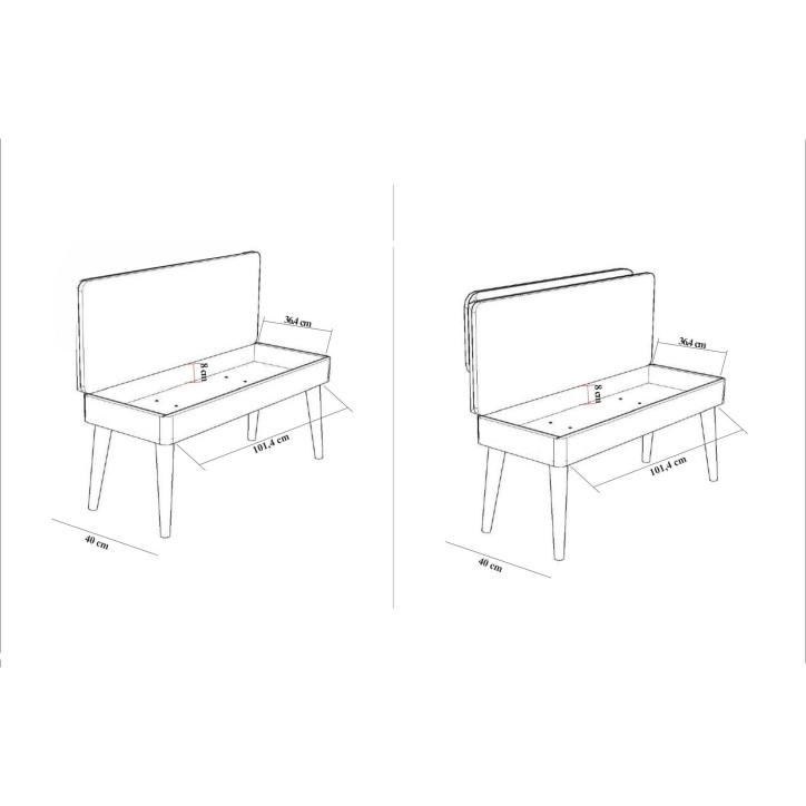 Set mesa comedor extensible y sillas (5 piezas) Vina 0701-4 pino atlántico gris