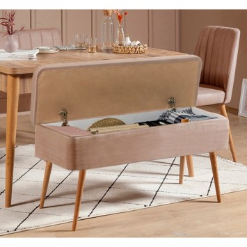 Set mesa comedor extensible y sillas (5 piezas) Vina 0900 4 pino atlántico - 869VEL5336