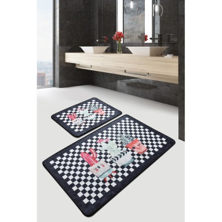 Alfombra de baño Set (2 piezas) Black Happy House multicolor