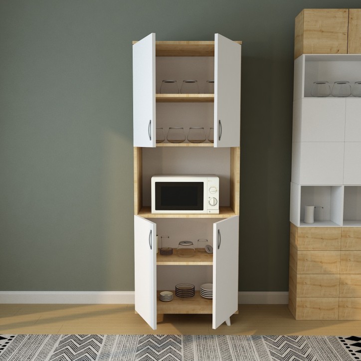 Mueble auxiliar Selin-L1193 roble blanco