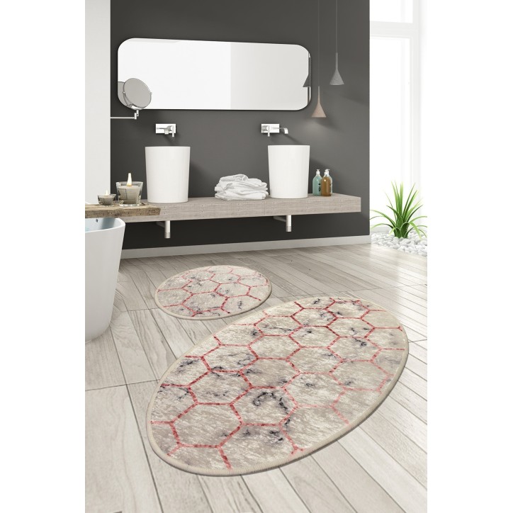 Alfombra de baño Set (2 piezas) Honeycomb multicolor