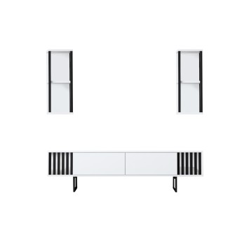 Mueble TV con estante Chrome Line blanco negro - 618BLY1143