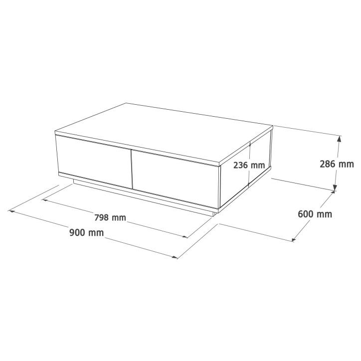 Mesa de centro FR14-AW pino atlántico blanco