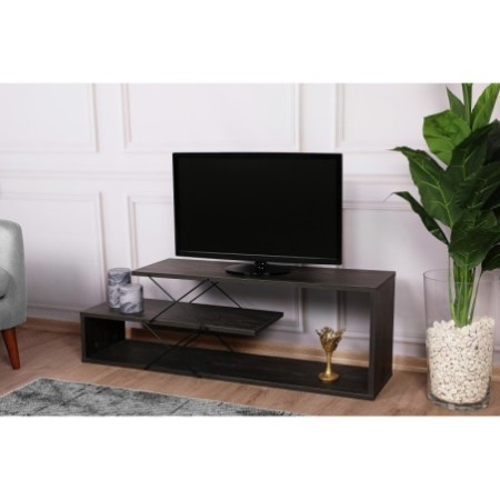 Mueble TV Zig Zag marron oscuro