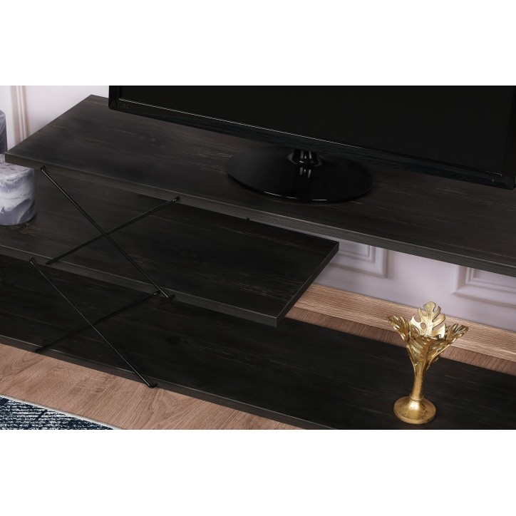 Mueble TV Zig Zag marron oscuro