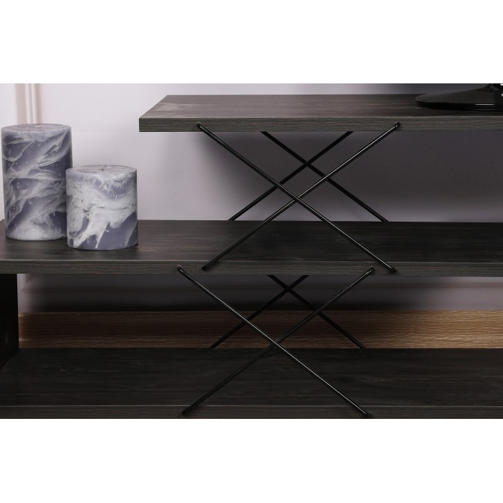 Mueble TV Zig Zag marron oscuro