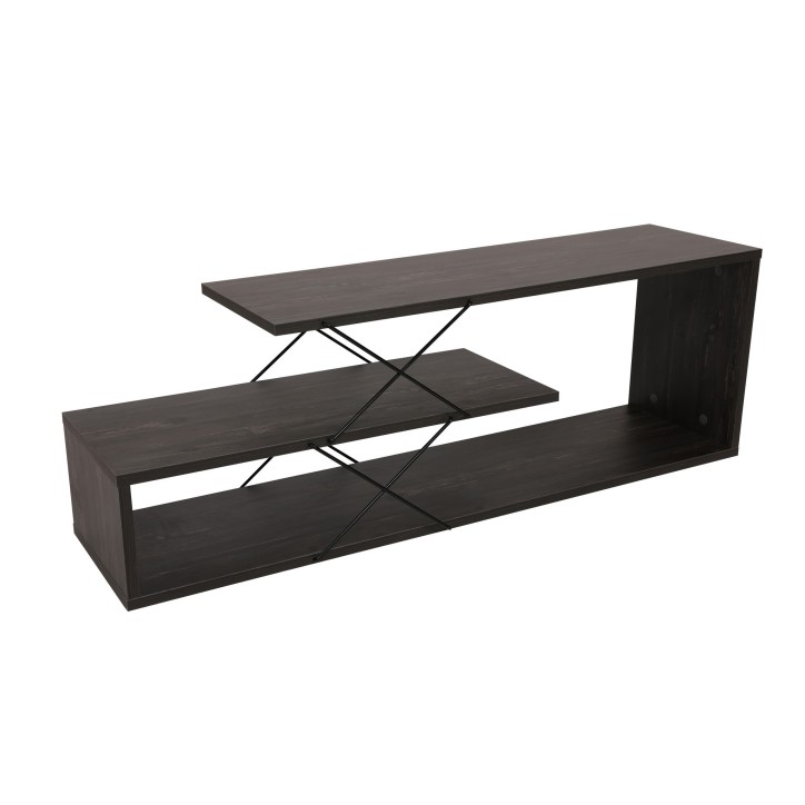 Mueble TV Zig Zag marron oscuro