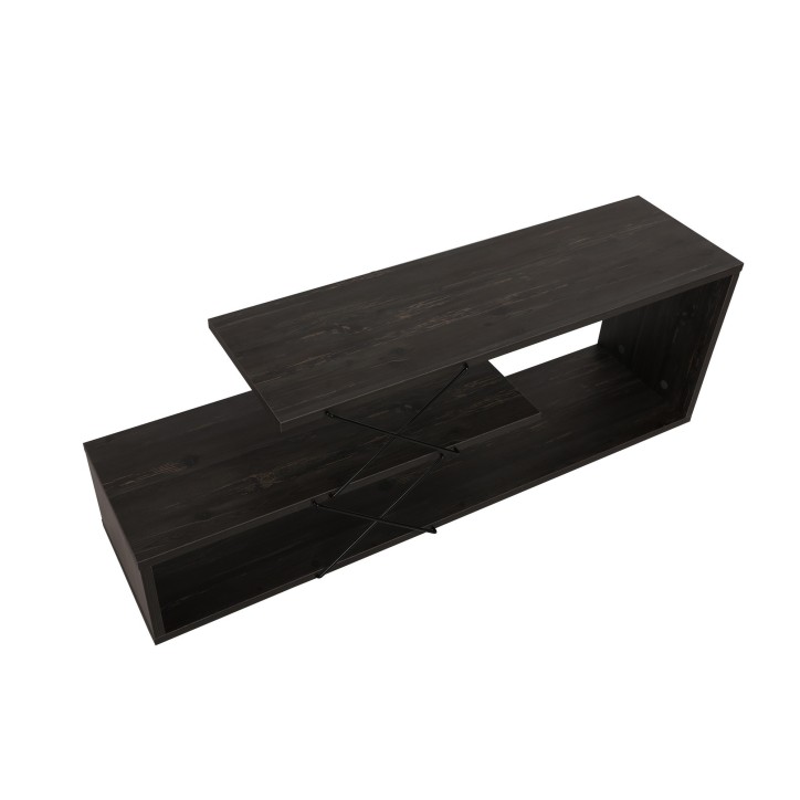 Mueble TV Zig Zag marron oscuro