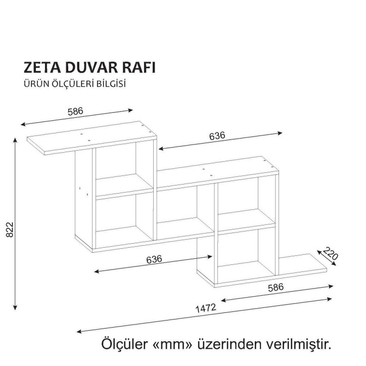 Estante de pared Zeta blanco