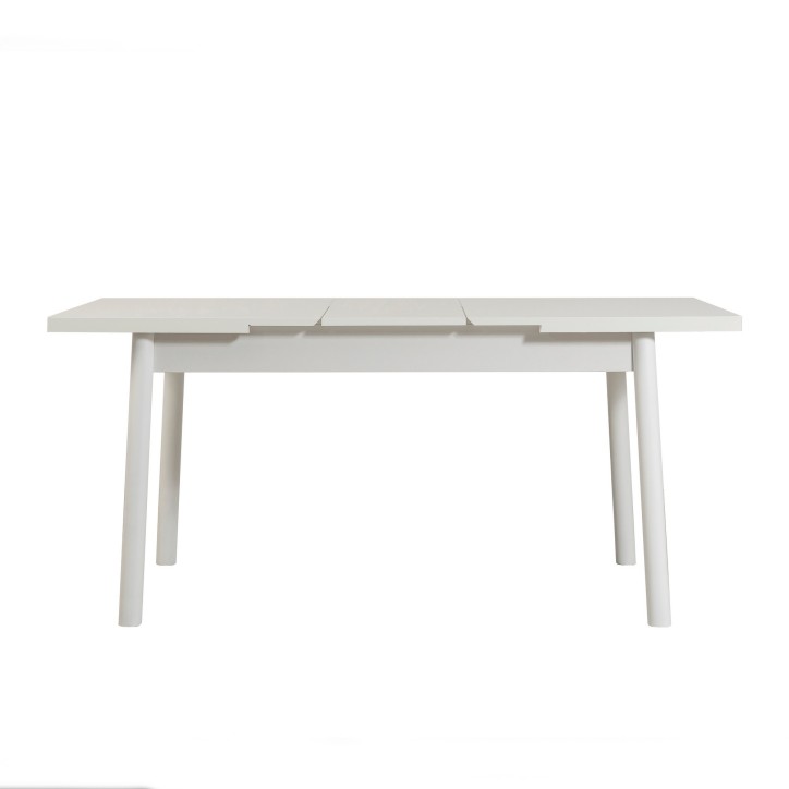 Set mesa comedor extensible y sillas (6 piezas) Santiago piedra blanco