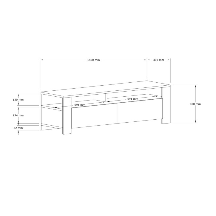 Mueble TV con estante Combe blanco