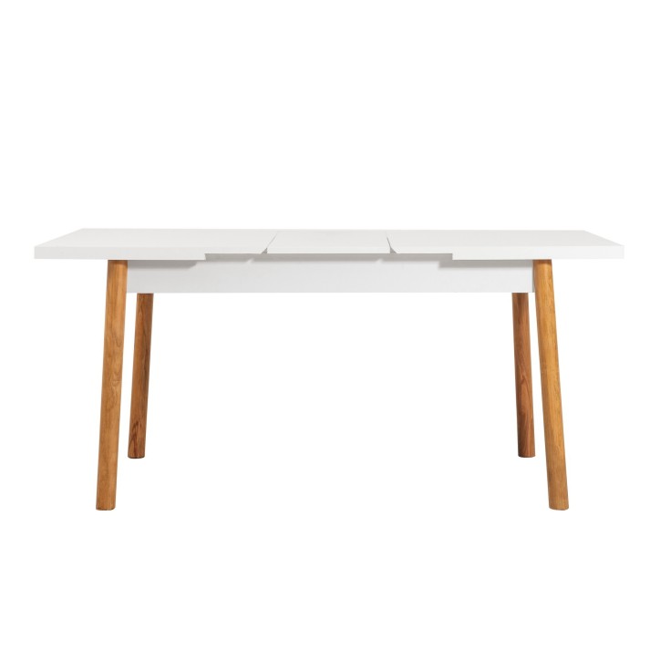 Set mesa comedor extensible y sillas (6 piezas) Santiago Atlantic pino atlántico blanco piedra