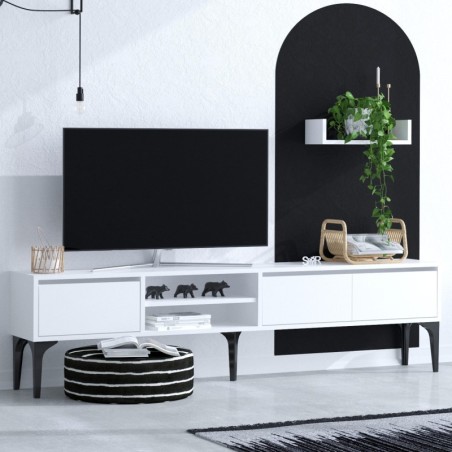 Mueble TV con estante Cordelia-DEC0060 blanco