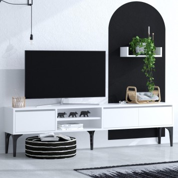 Mueble TV con estante Cordelia-DEC0060 blanco - 393MRD1261