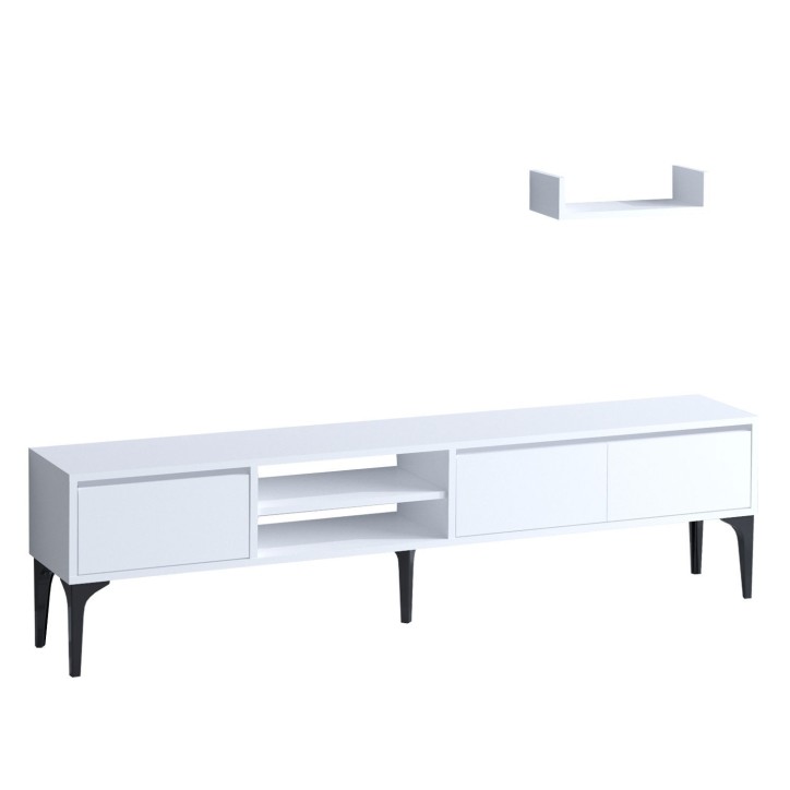 Mueble TV con estante Cordelia-DEC0060 blanco