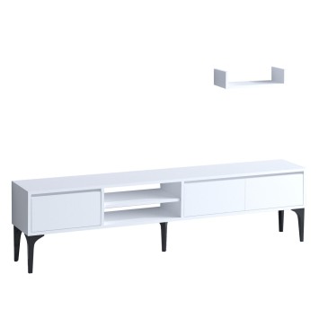 Mueble TV con estante Cordelia-DEC0060 blanco - 393MRD1261