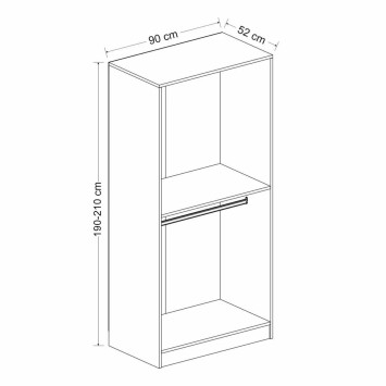 Armario Kale Glass-190 antracita negro - 506MNR2164