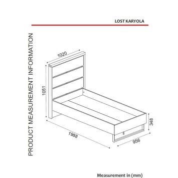 Cama individual Lost nogal - 804TRH4002