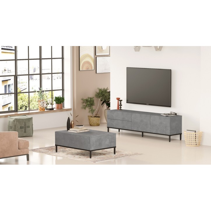 Conjunto de muebles de salón LV35-RL gris negro