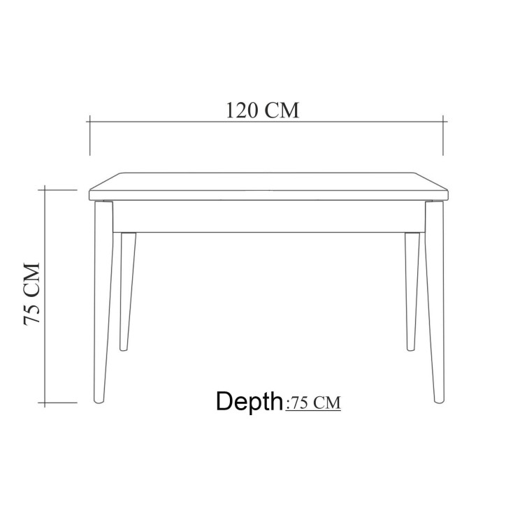 Set mesa y sillas (6 piezas) Costa 1053-2 AB pino atlántico blanco antracita