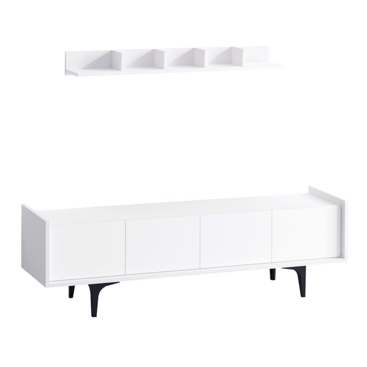 Mueble TV con estante Kastra blanco