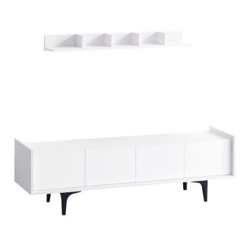 Mueble TV con estante Kastra blanco - 393MRD1249