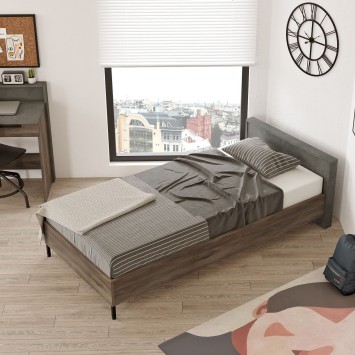 Cama individual HM4-CG marrón gris - 956LCS1801