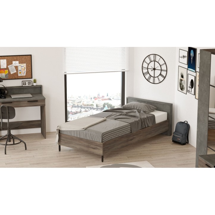 Cama individual HM4-CG marrón gris