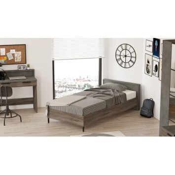 Cama individual HM4-CG marrón gris - 956LCS1801