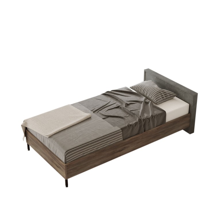 Cama individual HM4-CG marrón gris