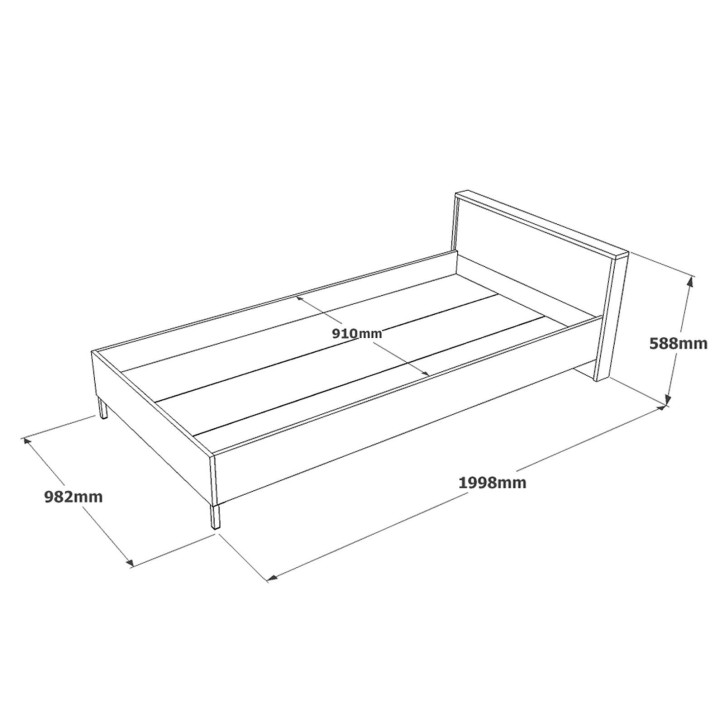 Cama individual HM4-CG marrón gris