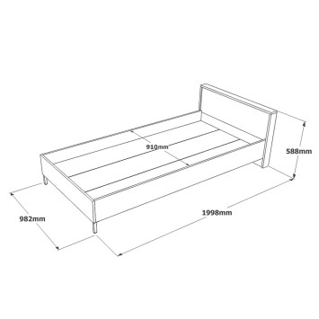 Cama individual HM4-CG marrón gris - 956LCS1801