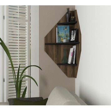 Estante de pared Bosco negro nogal - 804TRH1620